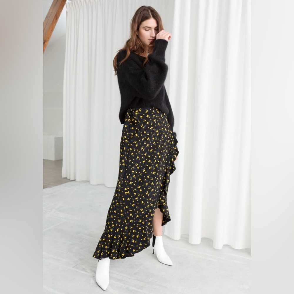 Floral Black Skirt